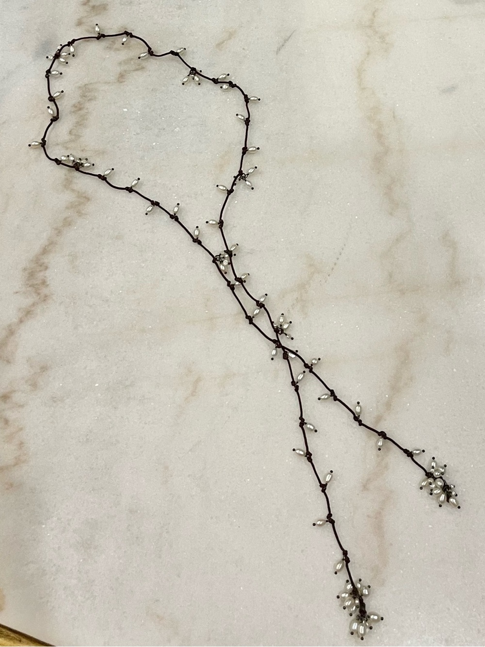 New pearl lariat necklace